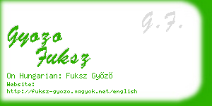 gyozo fuksz business card